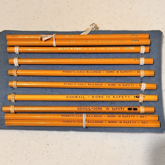 Other - 10 Railroad Railway Pencils #2 & #3 New York Central Pennsylvania Conrail Unused